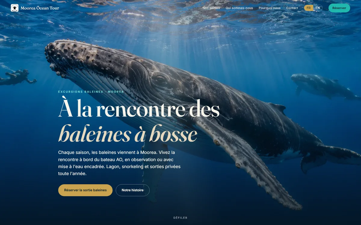 Site de réservation en ligne de Moorea Ôcean Tour